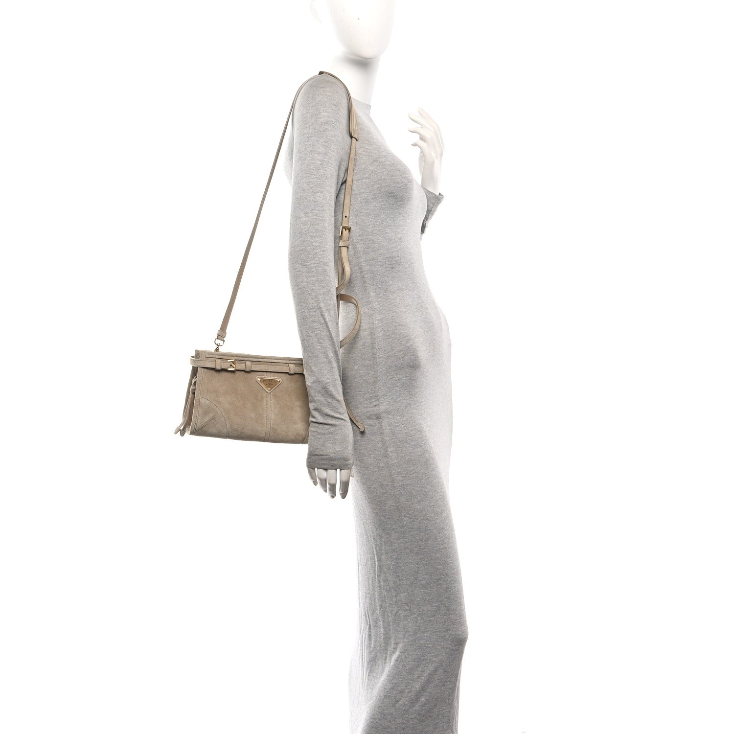 Scamosciato Triangle Small Bonnie Shoulder Bag Deserto