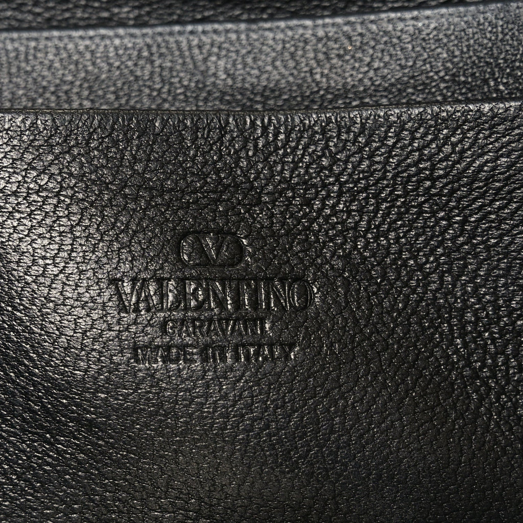 Grainy Calfskin Mini Rockstud Shopping Bag Black