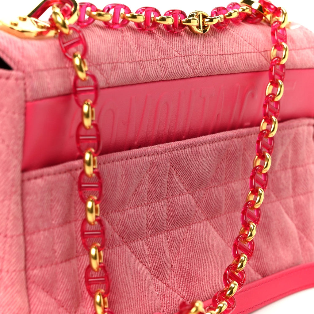 Denim Macrocannage Medium Caro Bag Fuchsia Multicolor
