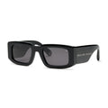 Philipp Plein Sunglasses Rectangle Full Rim, Shiny Black Frame and Smoke Lens SPP149V0700