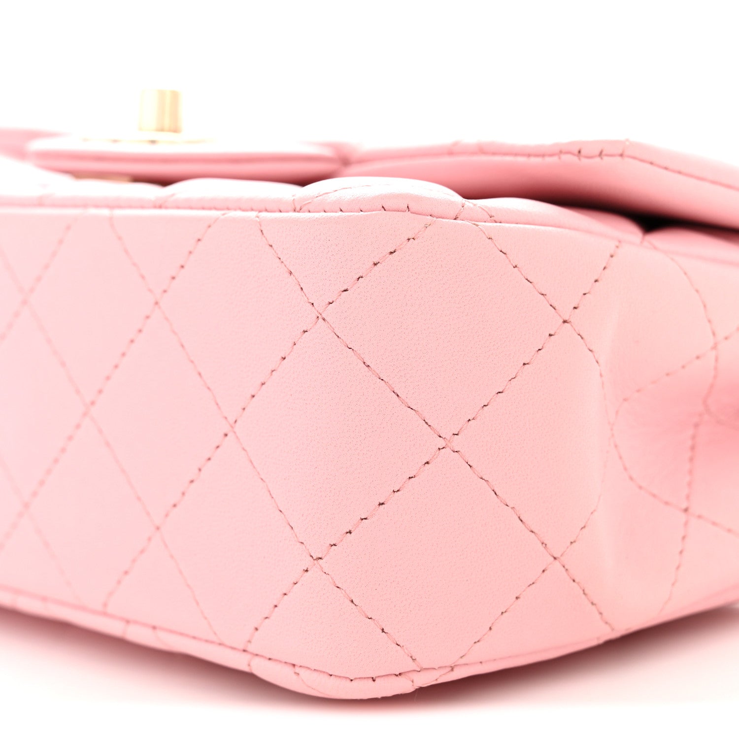 Lambskin Quilted Mini Rectangular Flap Pink