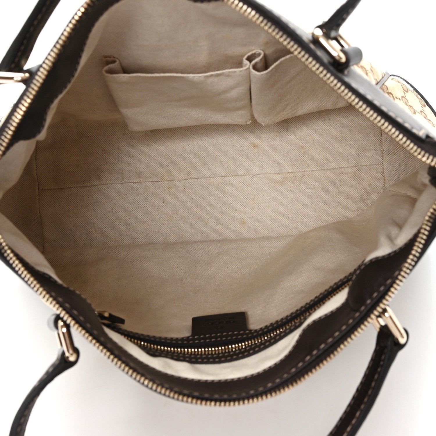 Monogram Web Mayfair Top Handle Satchel Dark Brown