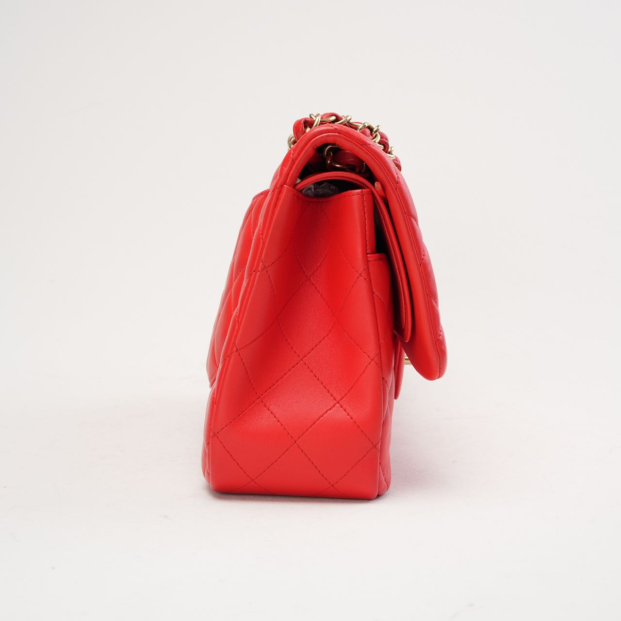 Chanel Classic Jumbo Double Flap Lamb Red 2017