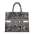 Canvas Embroidered Large Dioriviera Toile De Jouy Reverse Book Tote Blue