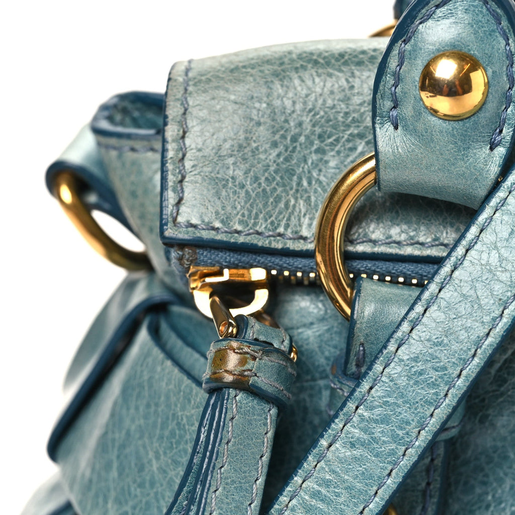 Vitello Lux Mini Bow Bag Blue