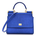 Metallic Dauphine Small Miss Sicily Satchel Blue