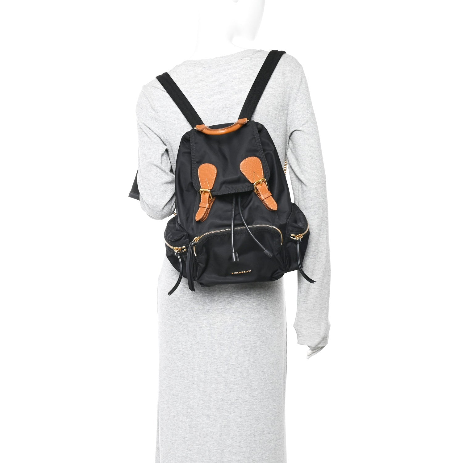 Nylon Medium Rucksack Backpack Black