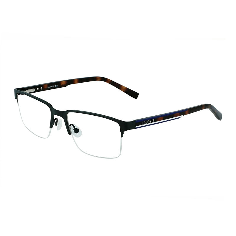 Lacoste Eyeglasses Rectangle Full Rim, Semimatte Brown Frame and Clear Demo Lenses Lens L2279201