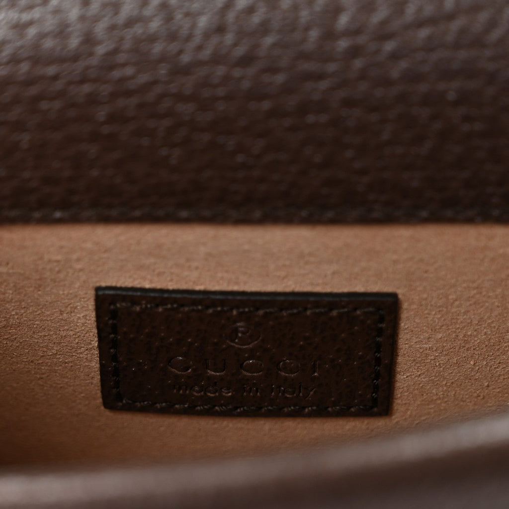 Monogram Jumbo GG Textured Dollar Calfskin Super Mini Dionysus Shoulder Bag Camel Ebony New Acero