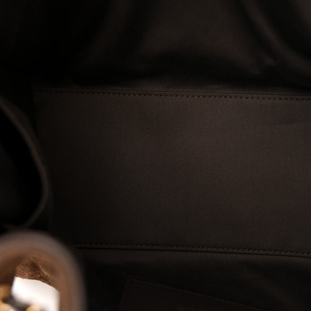 Suede Quilted Small Chanel 25 Handbag Dark Brown