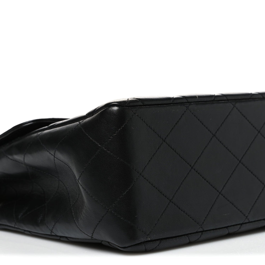 Lambskin Quilted XL Jumbo Single Flap Black