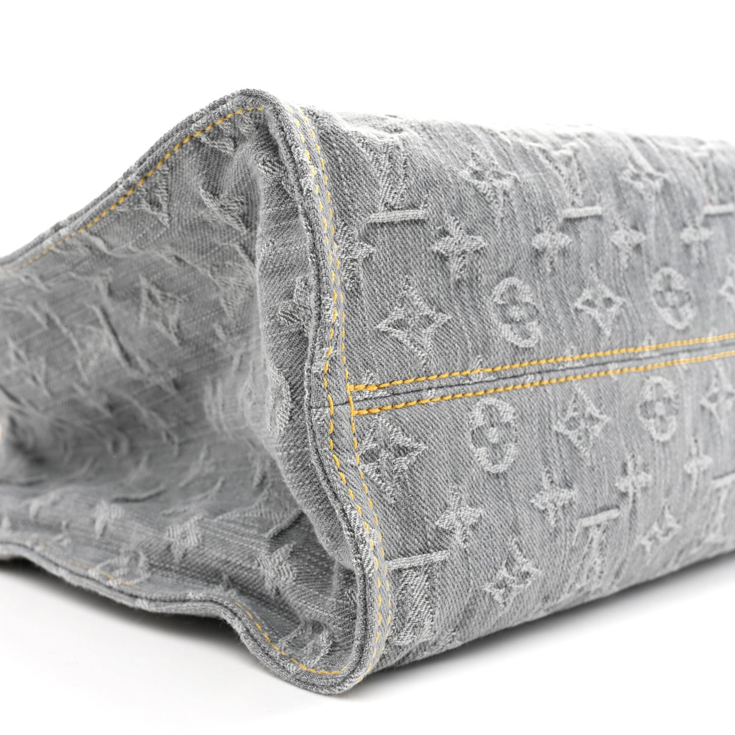 Monogram Denim Onthego MM Washed Gray