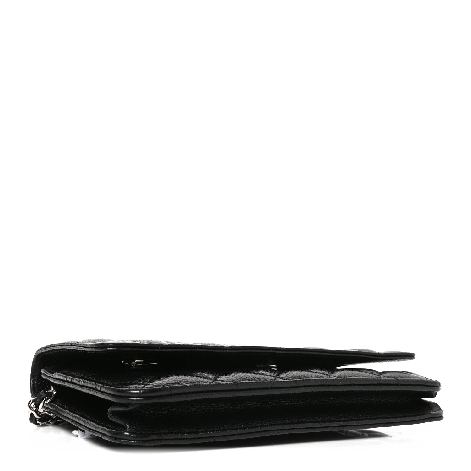 Caviar Quilted Wallet on Chain WOC Black