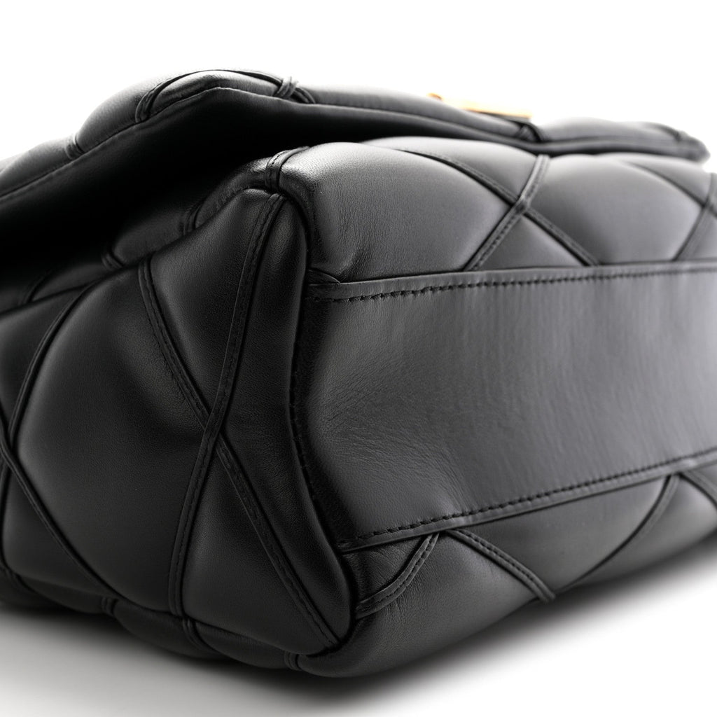 Lambskin Malletage Top Handle GO-14 GM Black