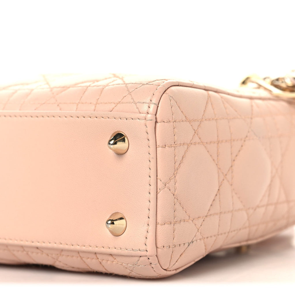 Lambskin Cannage Small Lucky Badges My Lady Dior Light Pink