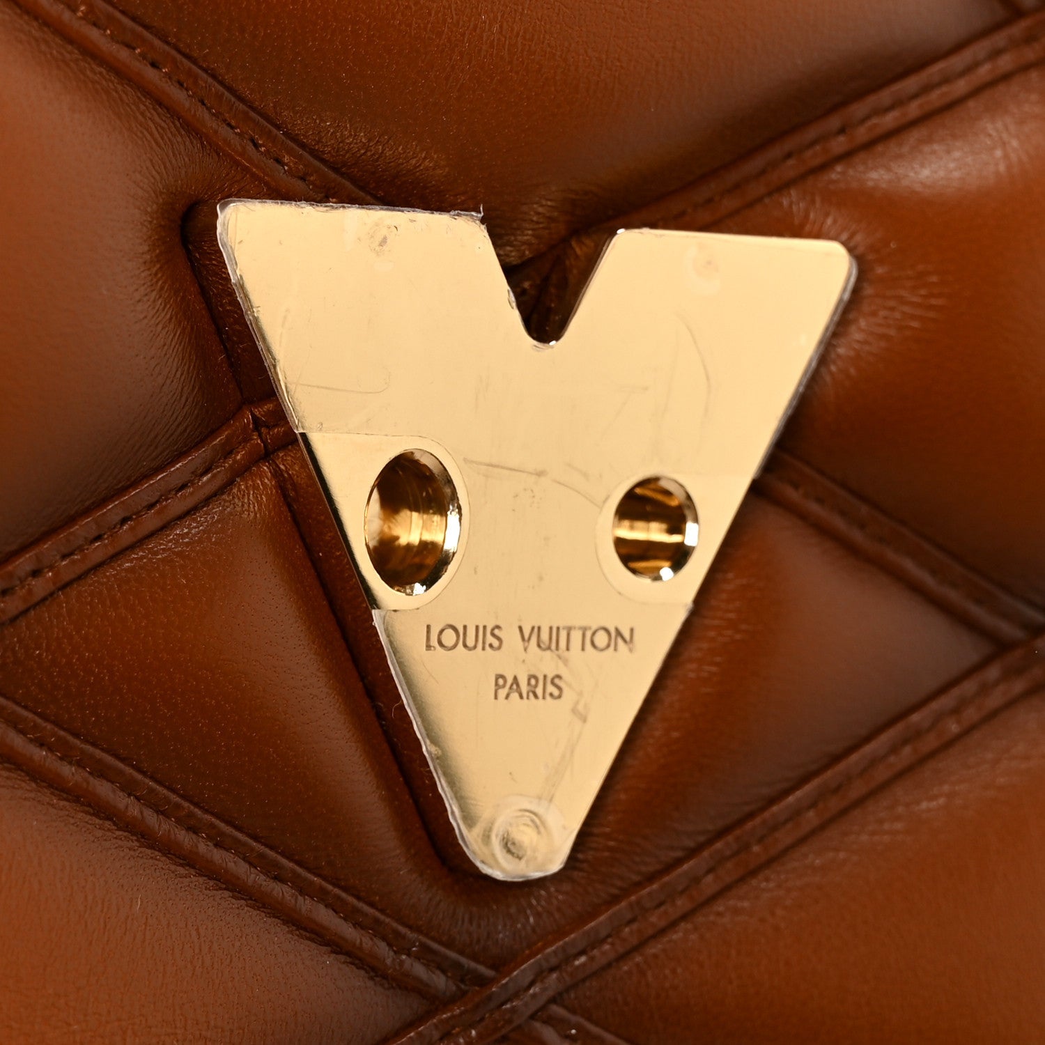 Lambskin Malletage Top Handle GO-14 MM Tan