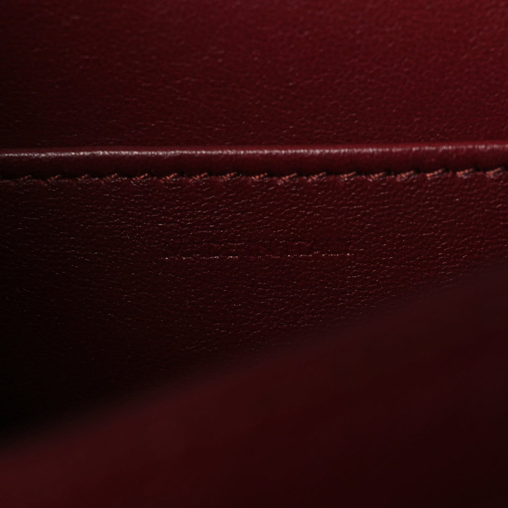 Box Calfskin Teen Classic Box Flap Bag Burgundy