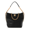 Caviar Quilted Hobo Black