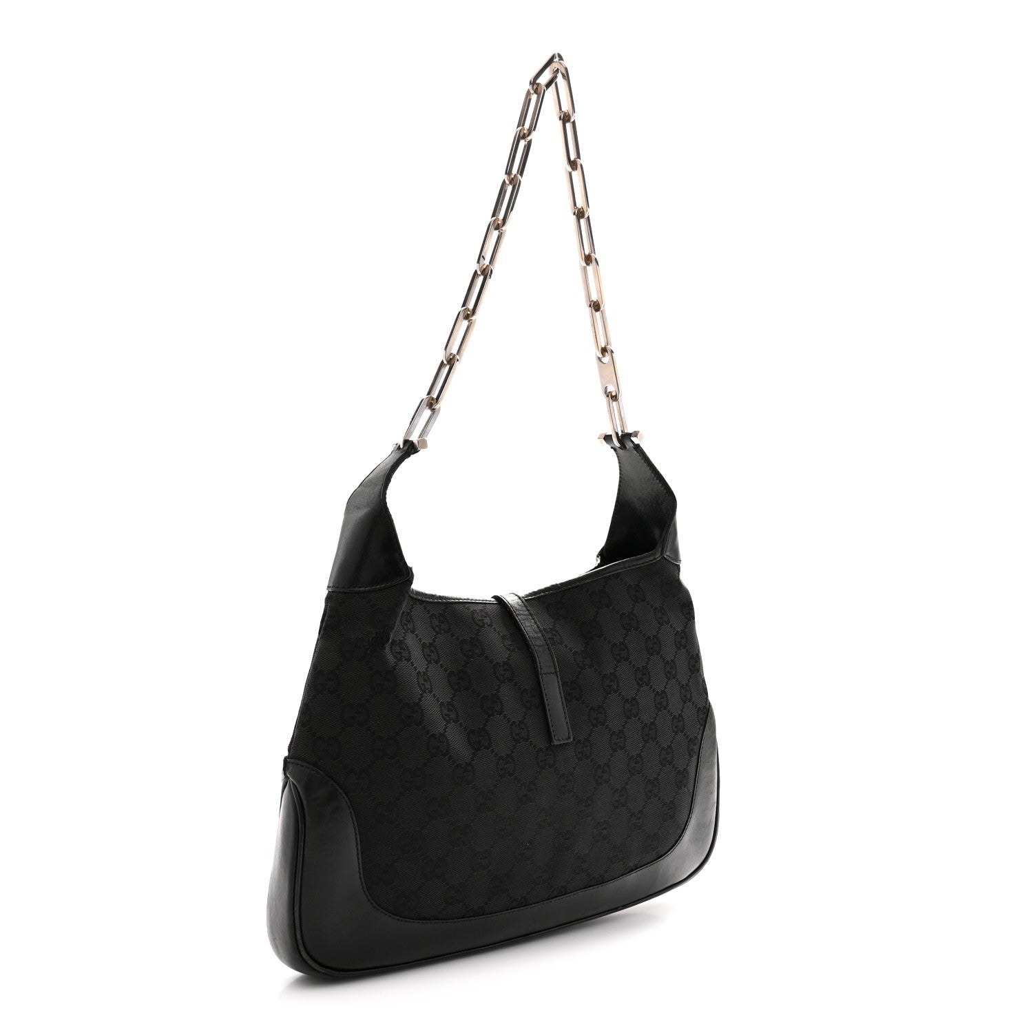 Monogram Jackie O Chain Hobo Black
