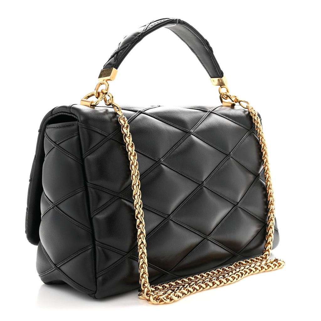 Lambskin Malletage Top Handle GO-14 GM Black