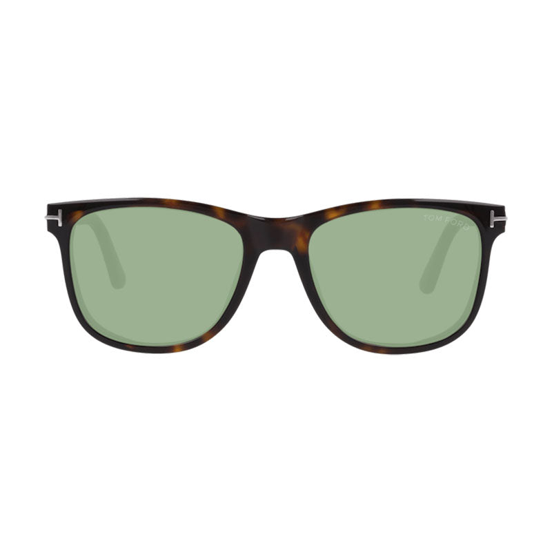 Tom Ford Sunglasses Square Full Rim, Dark Havana Frame and Green Lens FT110452N