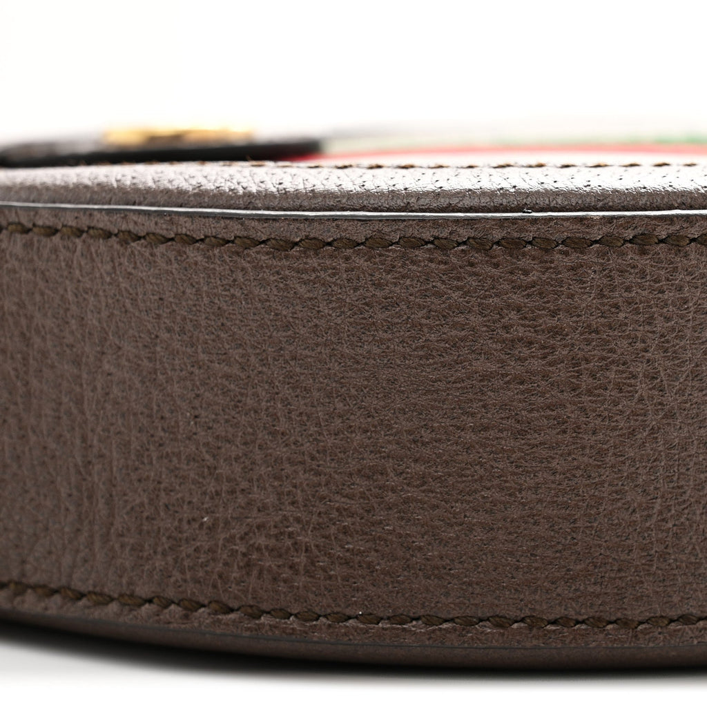 GG Supreme Monogram Web Mini Ophidia Round Shoulder Bag Brown