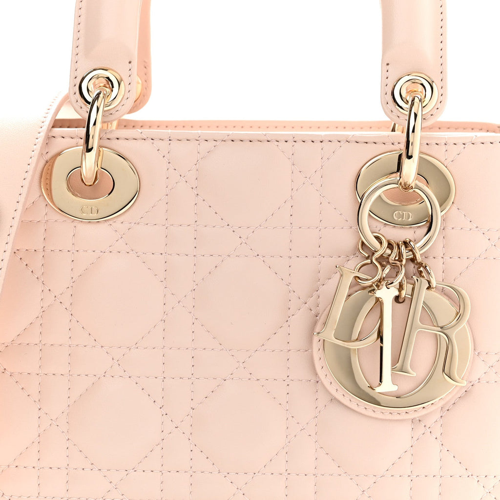 Lambskin Cannage Small Lucky Badges My Lady Dior Pink