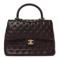 Lambskin Cross Stitch Small Coco Handle Flap Burgundy