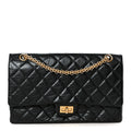 Aged Calfskin Quilted 2.55 Reissue 226 Flap Black