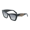 Salvatore Ferragamo Sunglasses Cat Eye Full Rim, Shiny Black Frame and Grey Gradient Lens SF1081S001