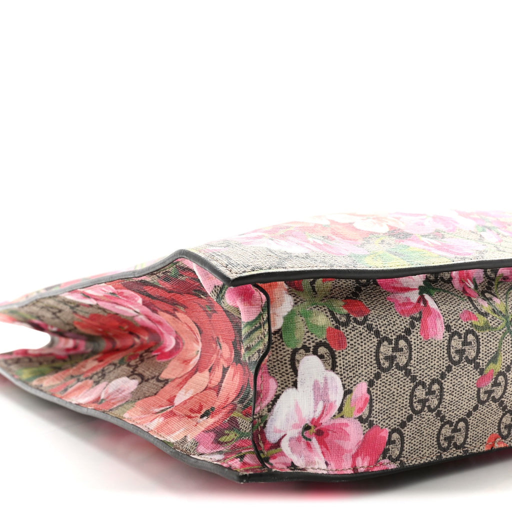Soft GG Supreme Monogram Blooms Vertical Tote Beige Multicolor Dry Rose