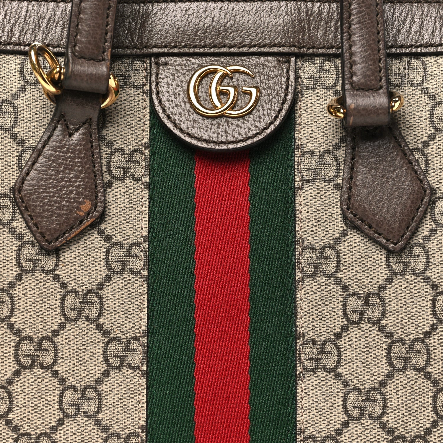 GG Supreme Monogram Small Ophidia Tote Bag Brown