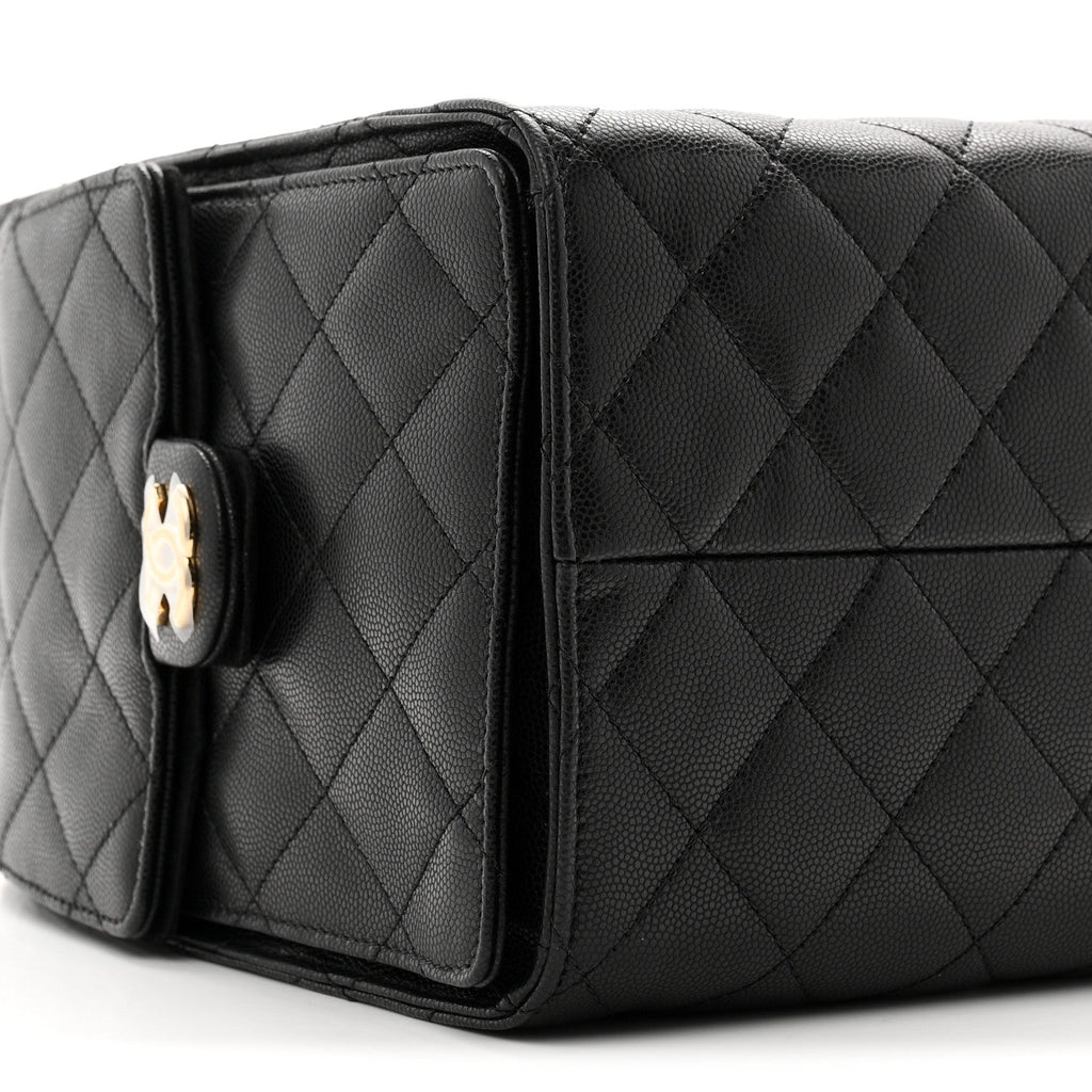 Caviar Quilted Medium Chanel 25 Handbag Black
