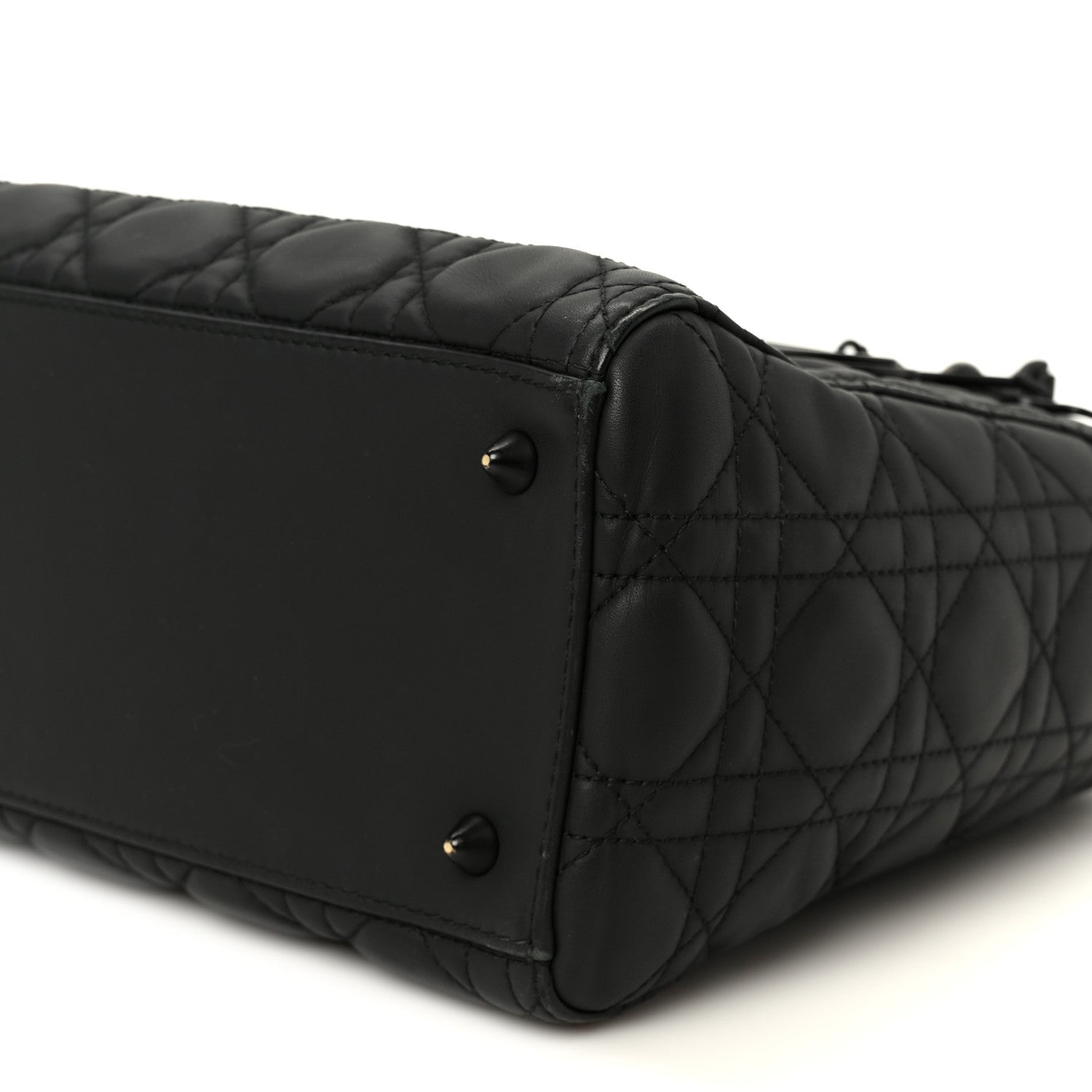 Ultra Matte Calfskin Cannage Medium Lady Dior Black