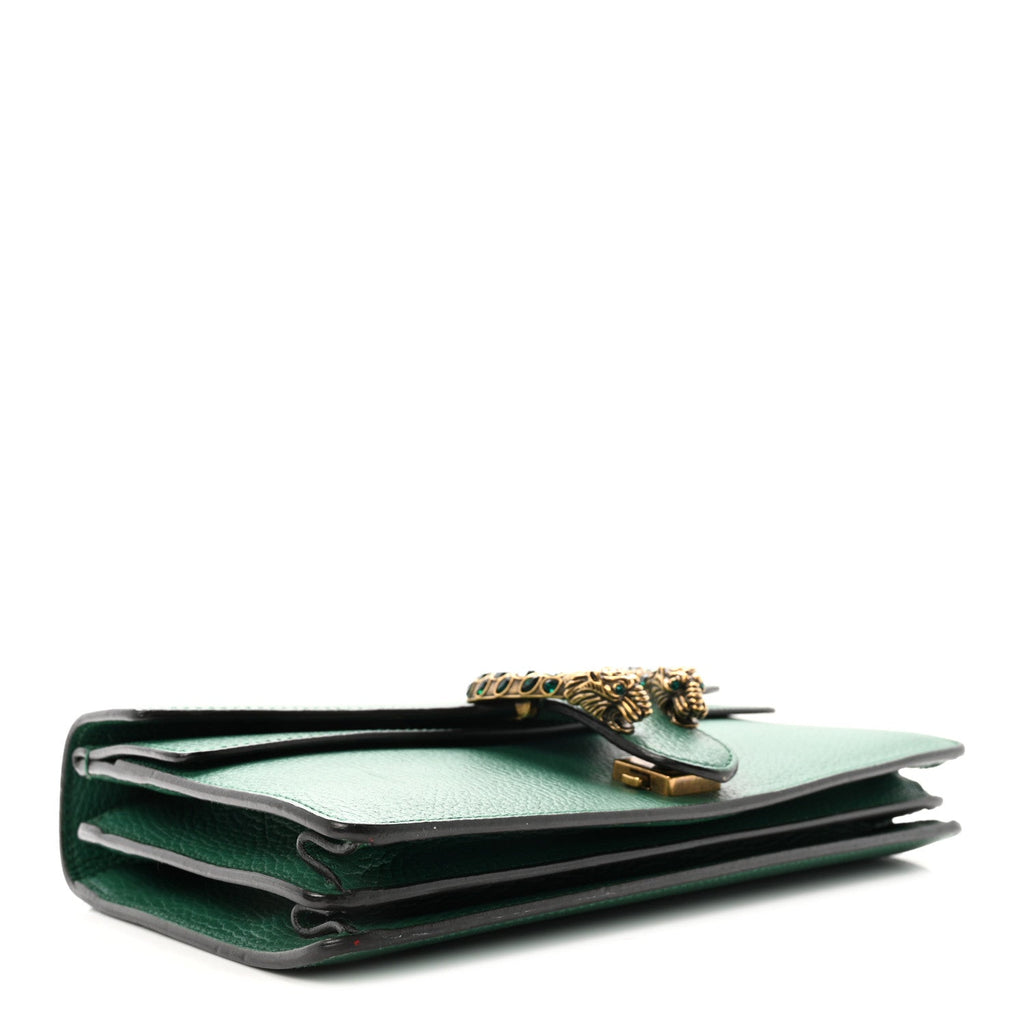 Pebbled Calfskin Small Dionysus Shoulder Bag Emerald