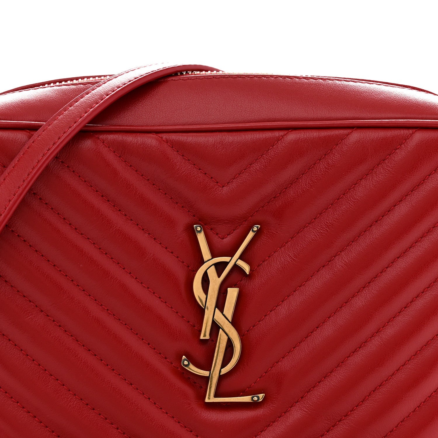 Calfskin Matelasse Monogram Lou Camera Bag Red