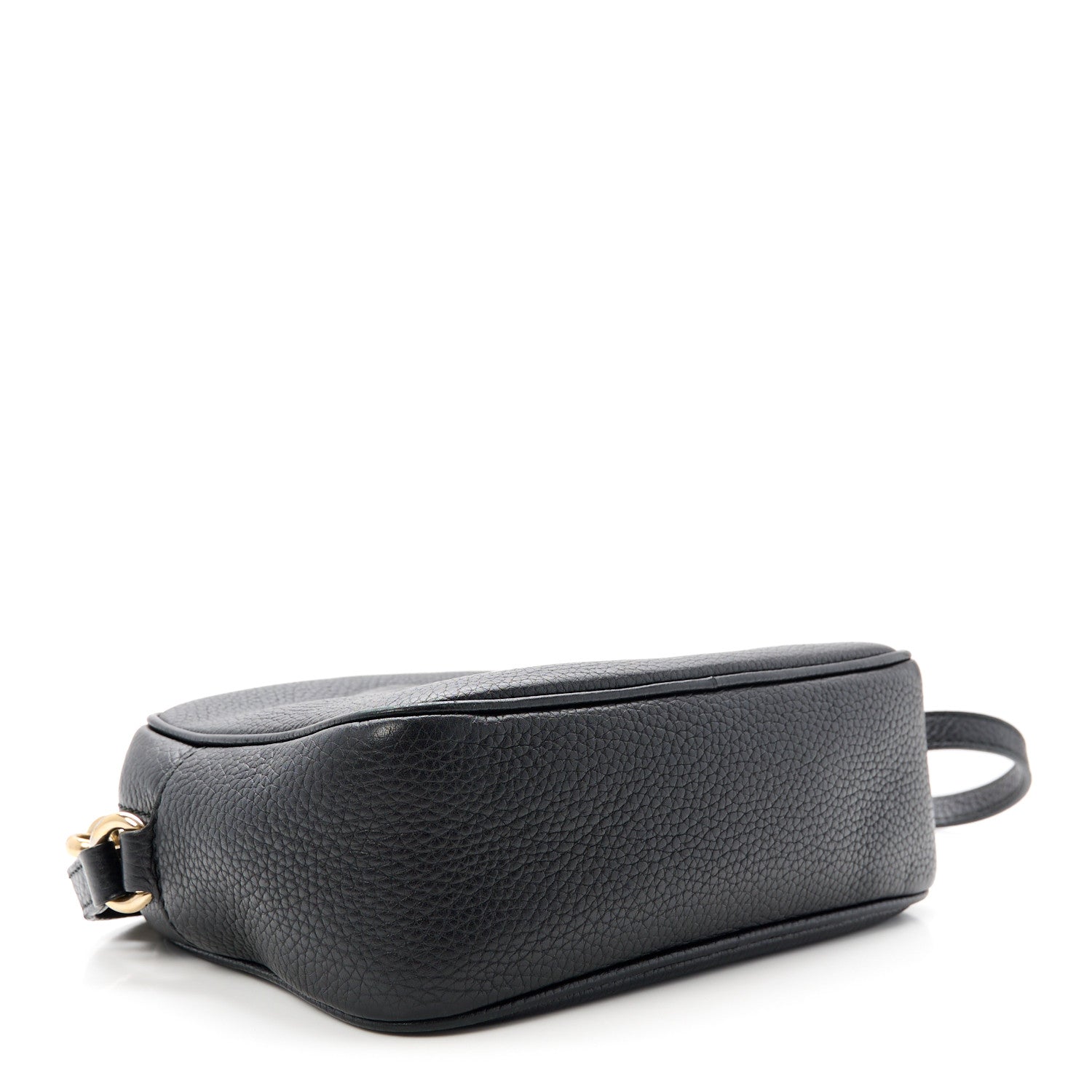 Pebbled Calfskin Small Soho Disco Bag Black