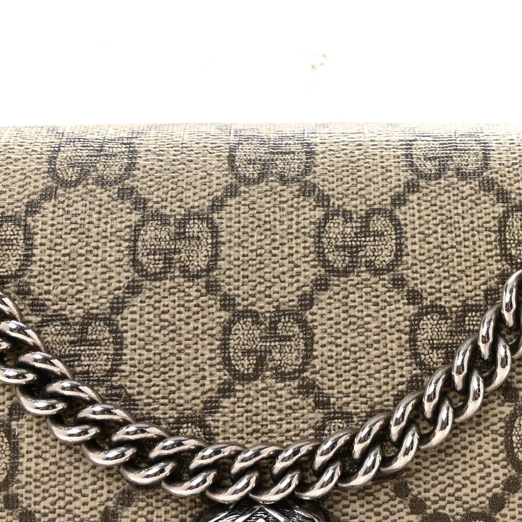 GG Supreme Monogram Mini Dionysus Chain Wallet