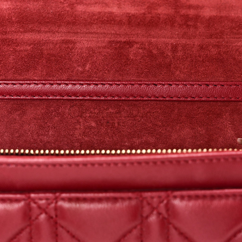 Lambskin Cannage Dioraddict Wallet On Chain Clutch Fuchsia