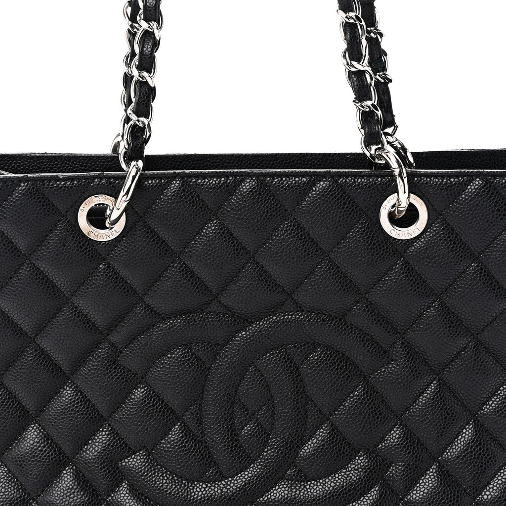 Caviar Quilted Grand Shopping Tote GST Black