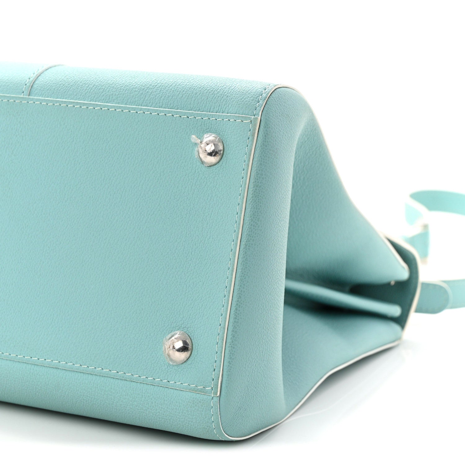 Grained Calfskin MM Brillant Satchel Light Blue