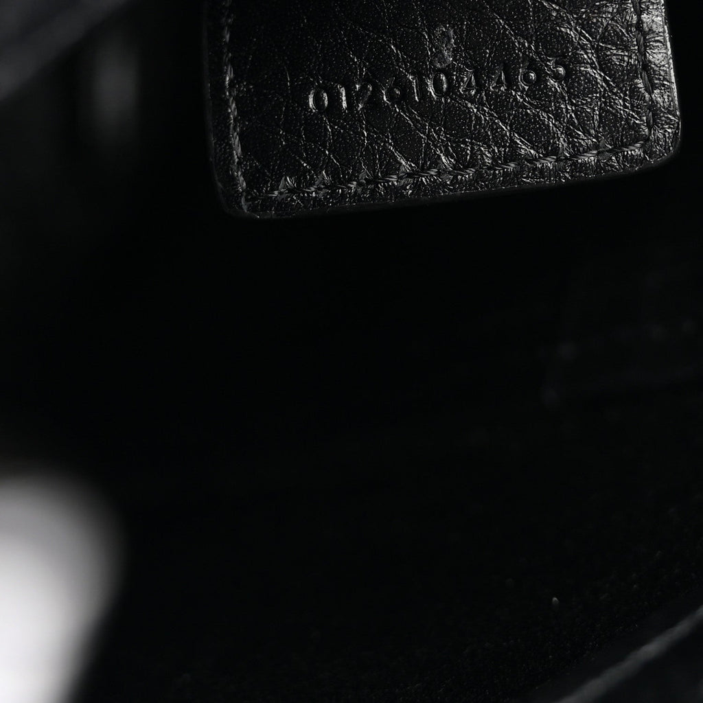 Grained Calfskin Small Spin Tote Black