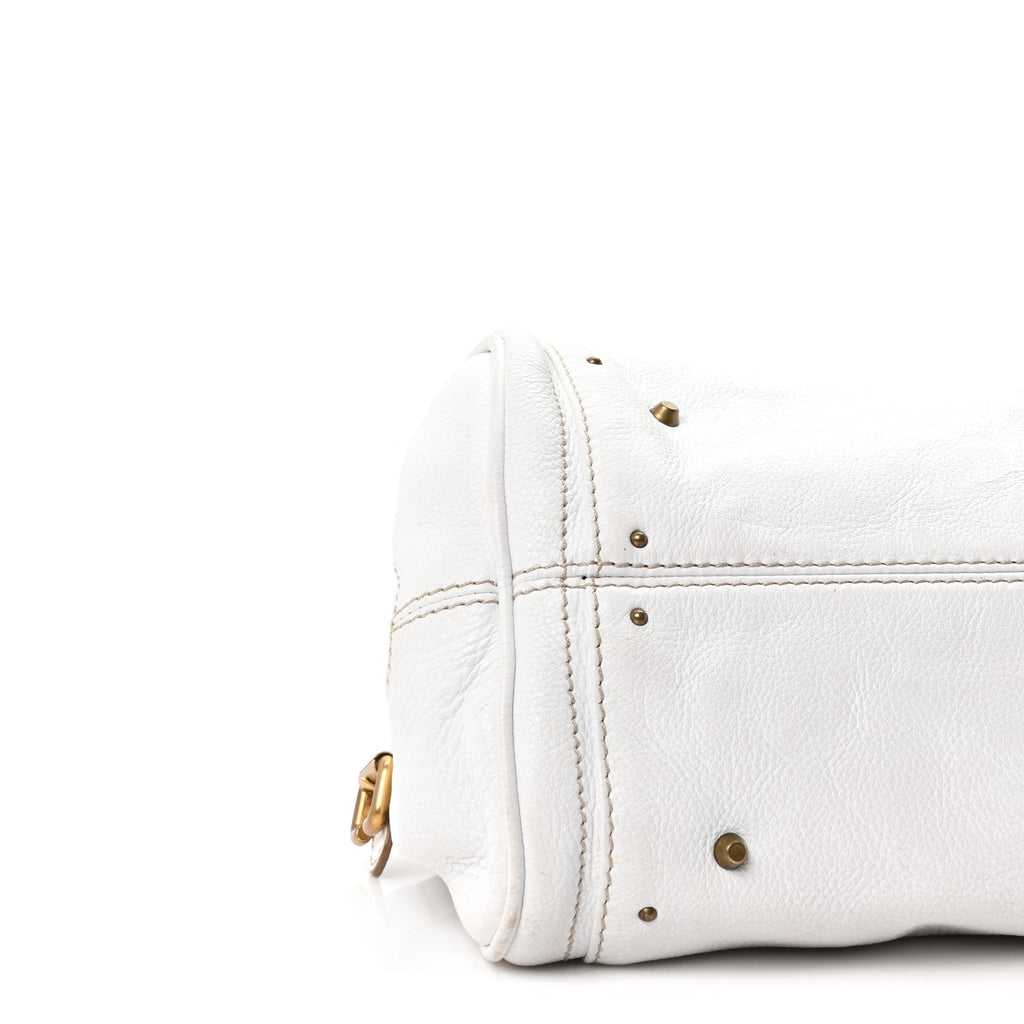 Calfskin Medium Paddington Satchel White