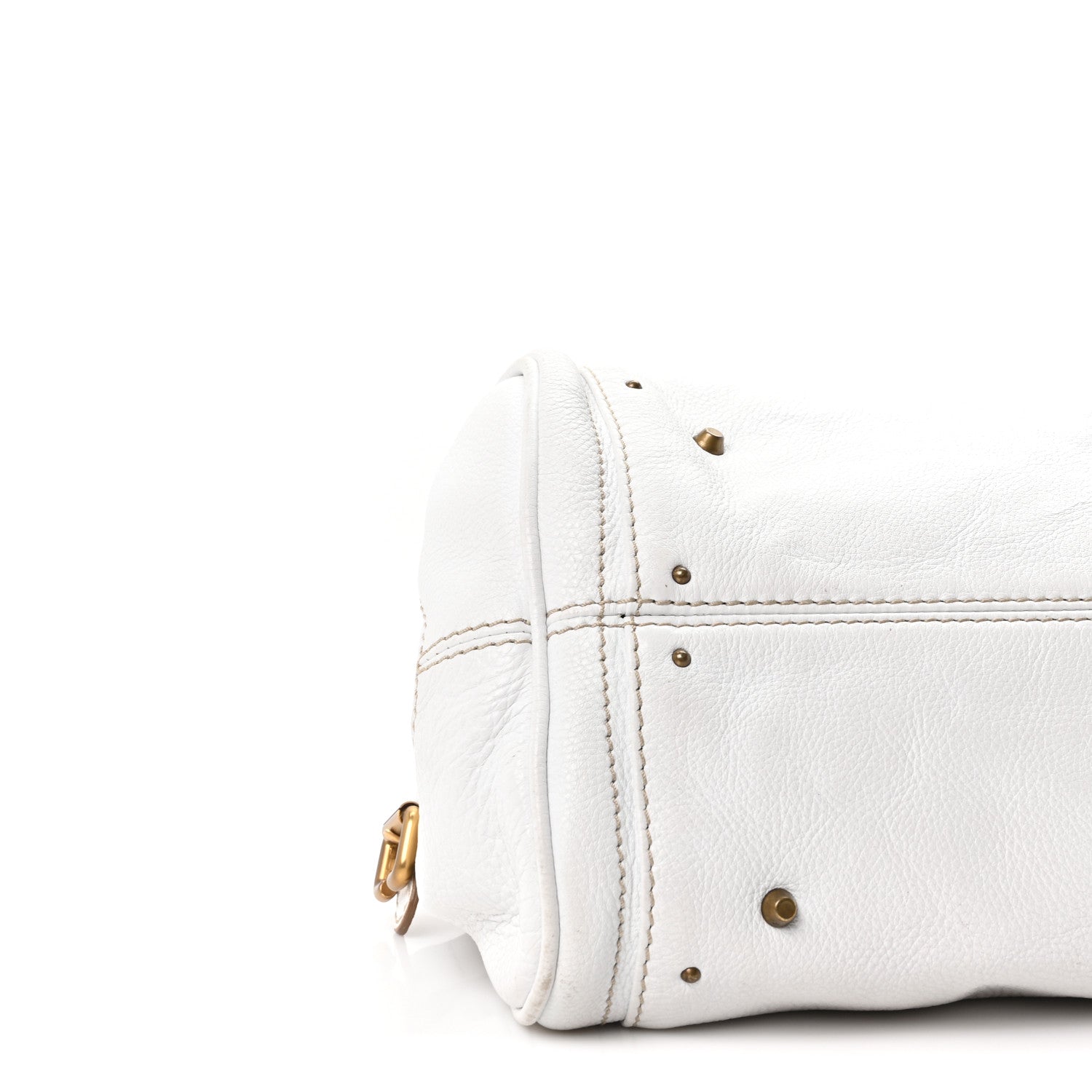 Calfskin Medium Paddington Satchel White
