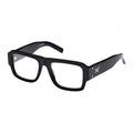 MCM Eyeglasses Square Full Rim, Shiny Black Frame and Clear Demo Lenses Lens MW5002001