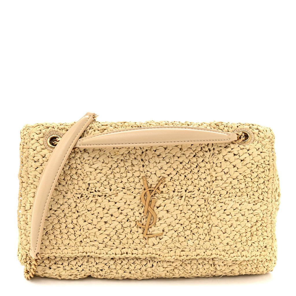 Raffia Monogram Medium Jamie Natural Avorio