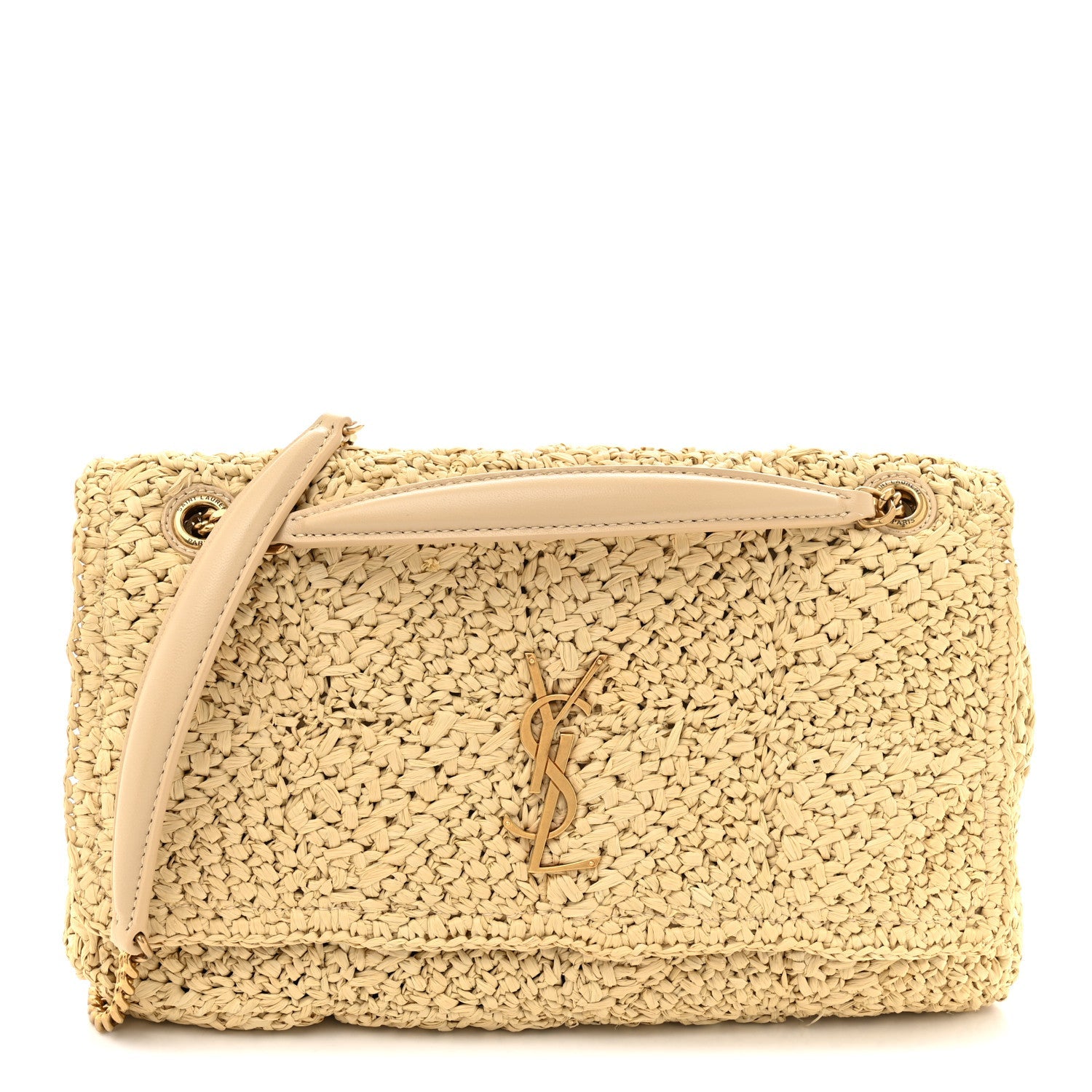 Raffia Monogram Medium Jamie Natural Avorio