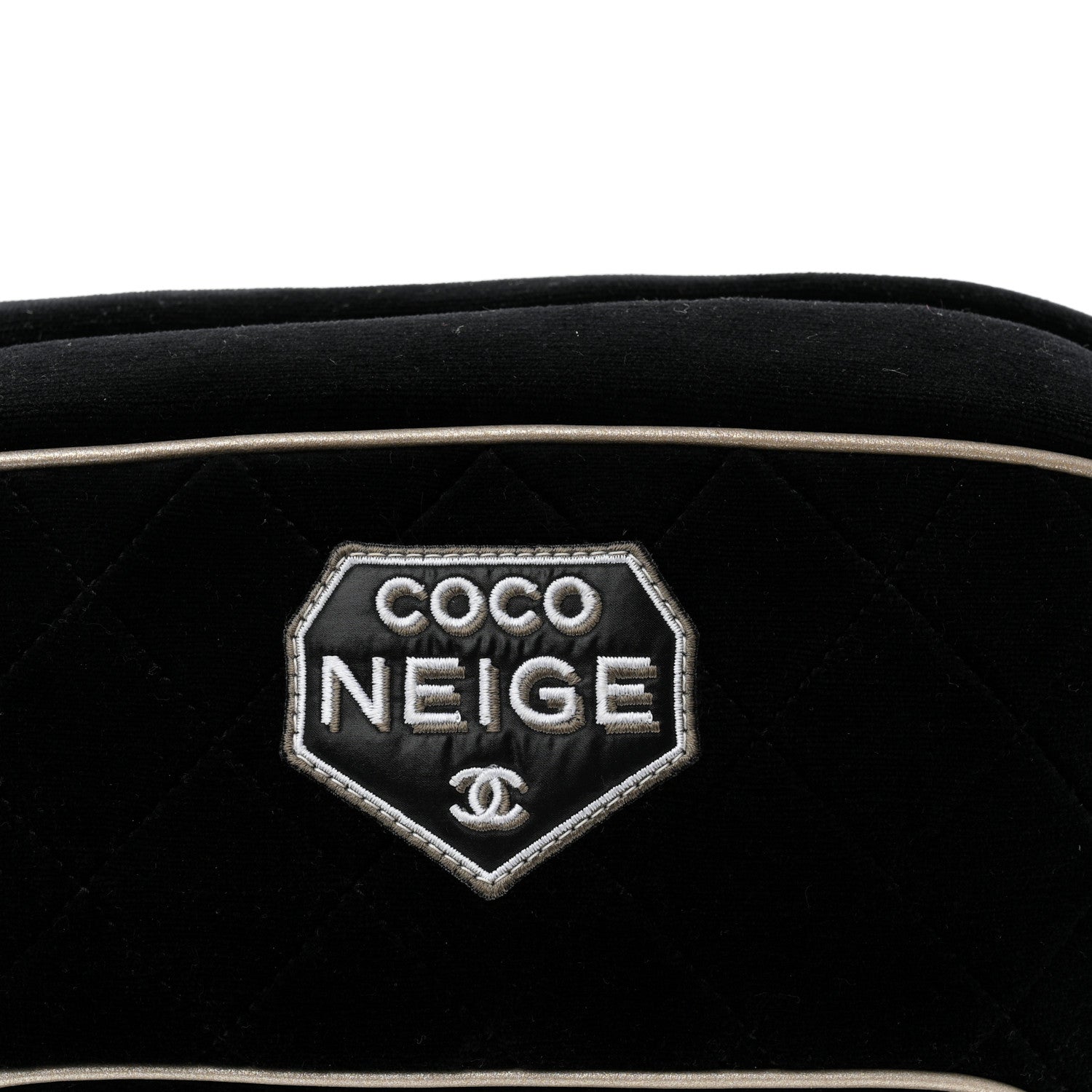 Velvet Quilted Coco Neige Waist Bag Black