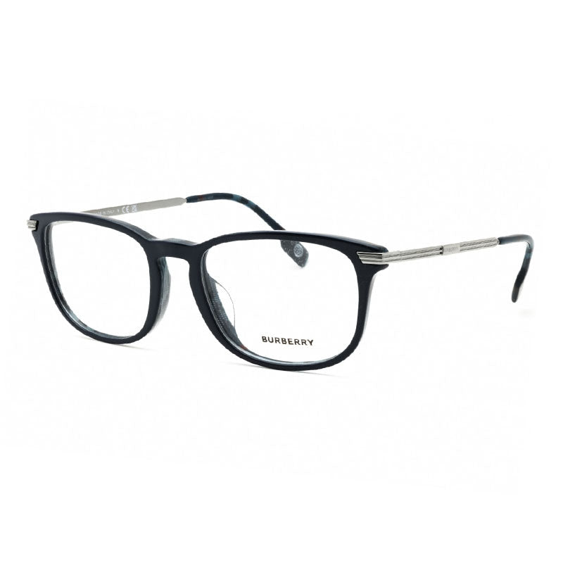 Burberry Eyeglasses Rectangle Full Rim, Top Blue on Navy Check Frame and Clear Demo Lenses Lens BE2369F3956