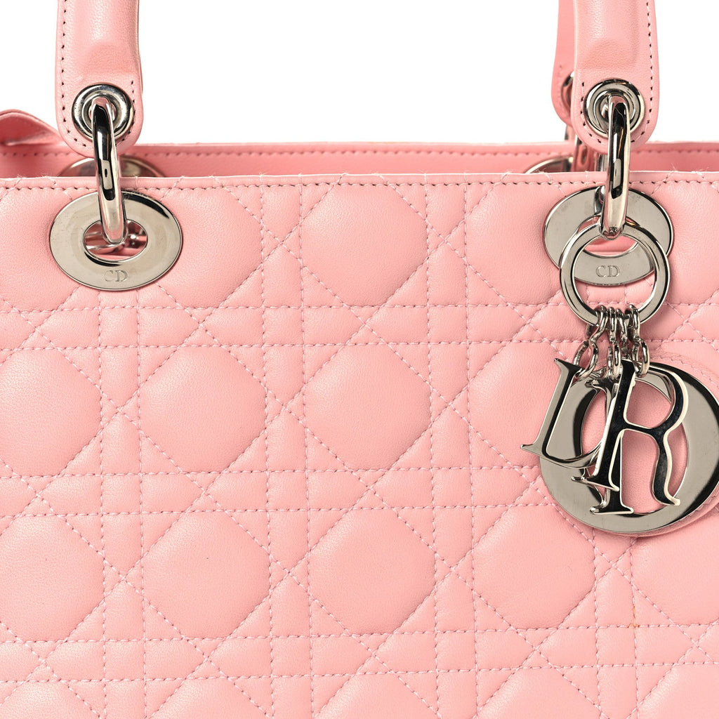 Lambskin Cannage Medium Lady Dior Light Pink